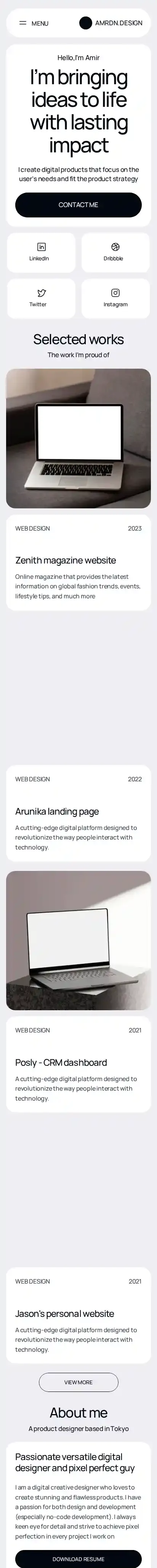Bentoze home page on mobile