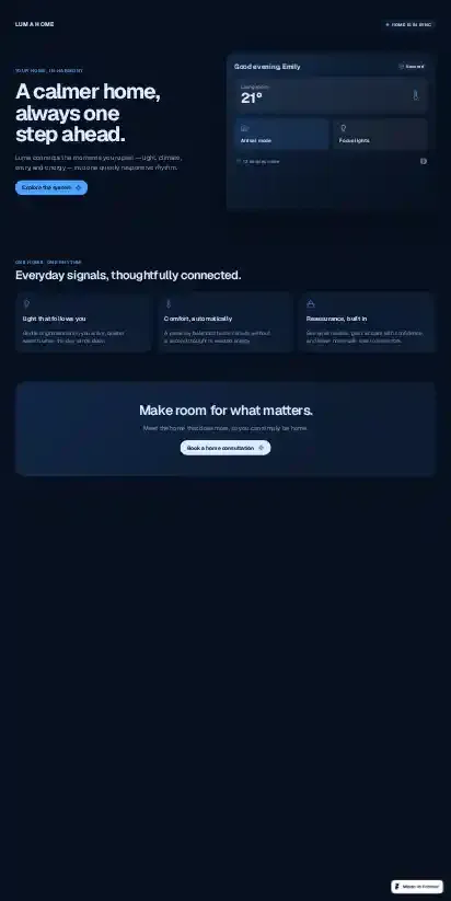 Big Change home page on mobile