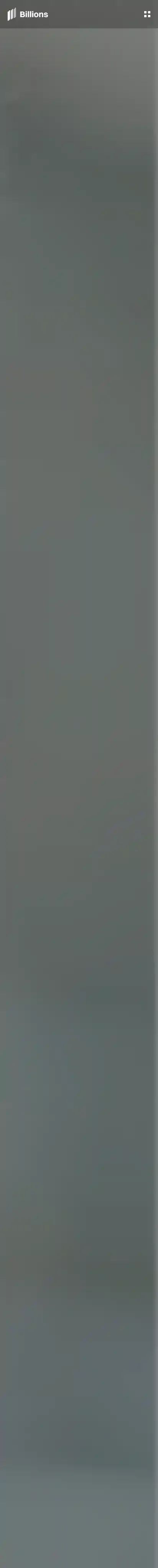 Billions home page on mobile