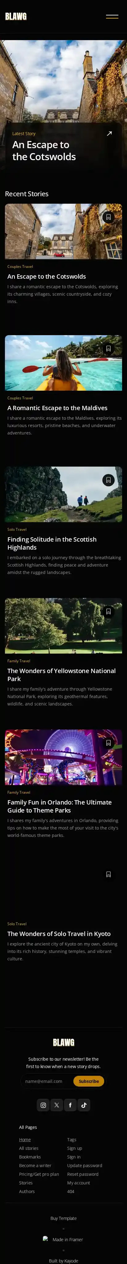 Blawg home page on mobile