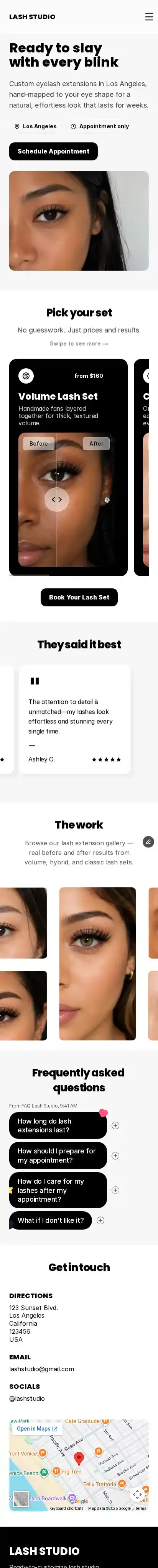 Blinkk home page on mobile