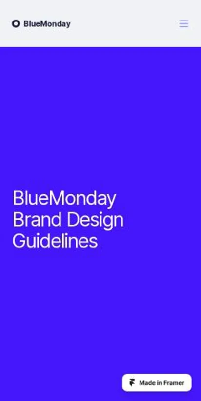 BlueMonday home page on mobile
