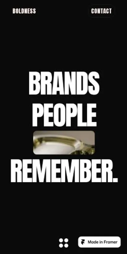 Bold Design Portfoli home page on mobile