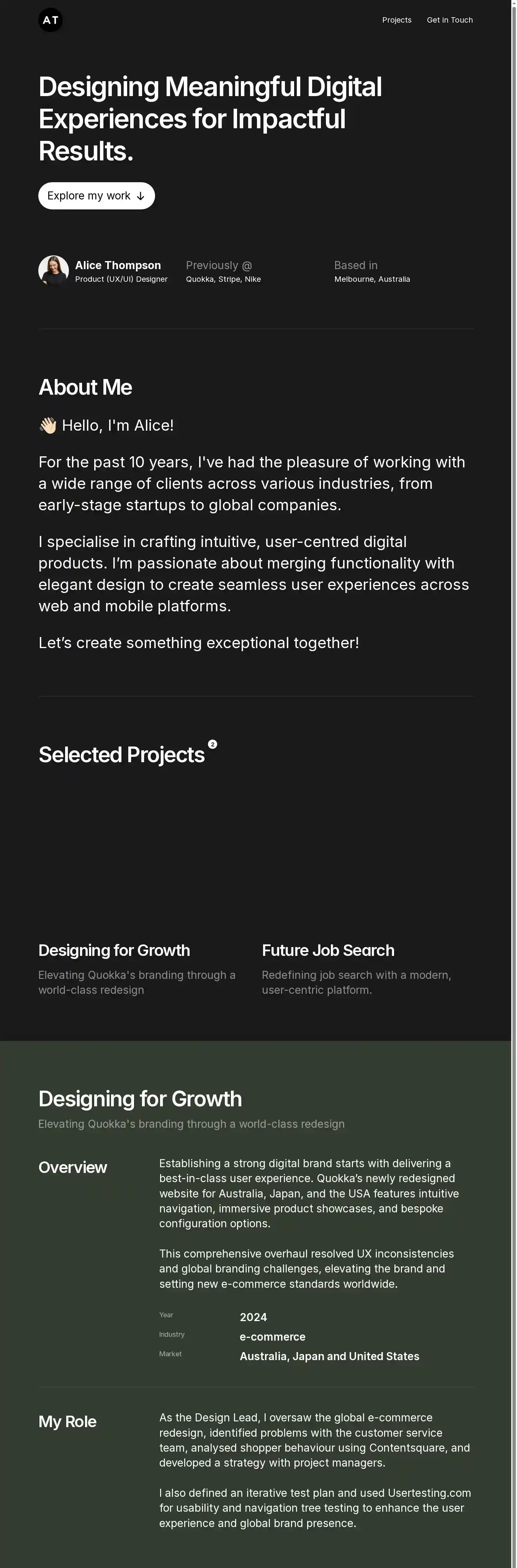 BondiBlack home page on desktop