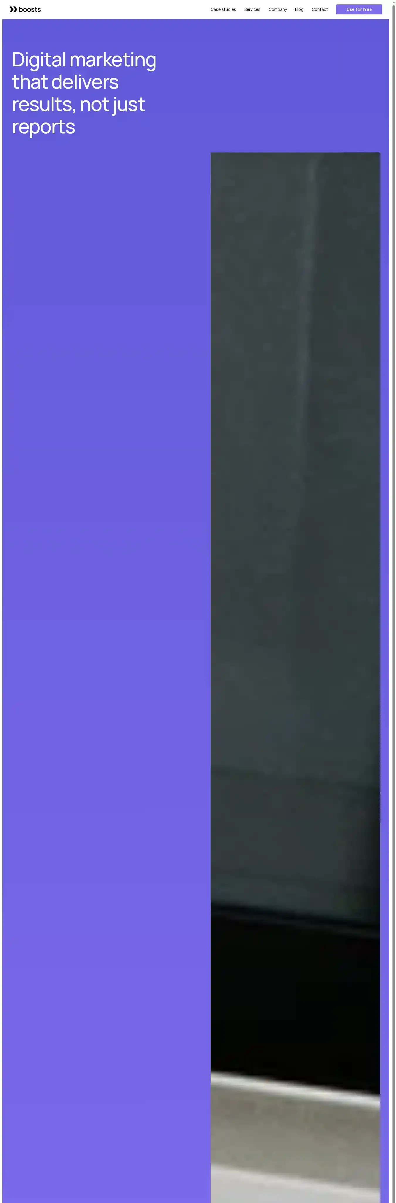 Boosts home page on desktop