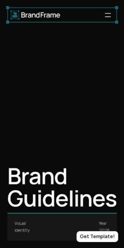 BrandFrame home page on mobile