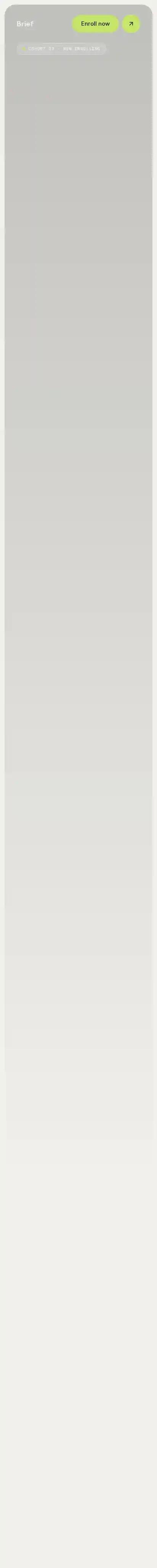 Brief Cohort home page on mobile