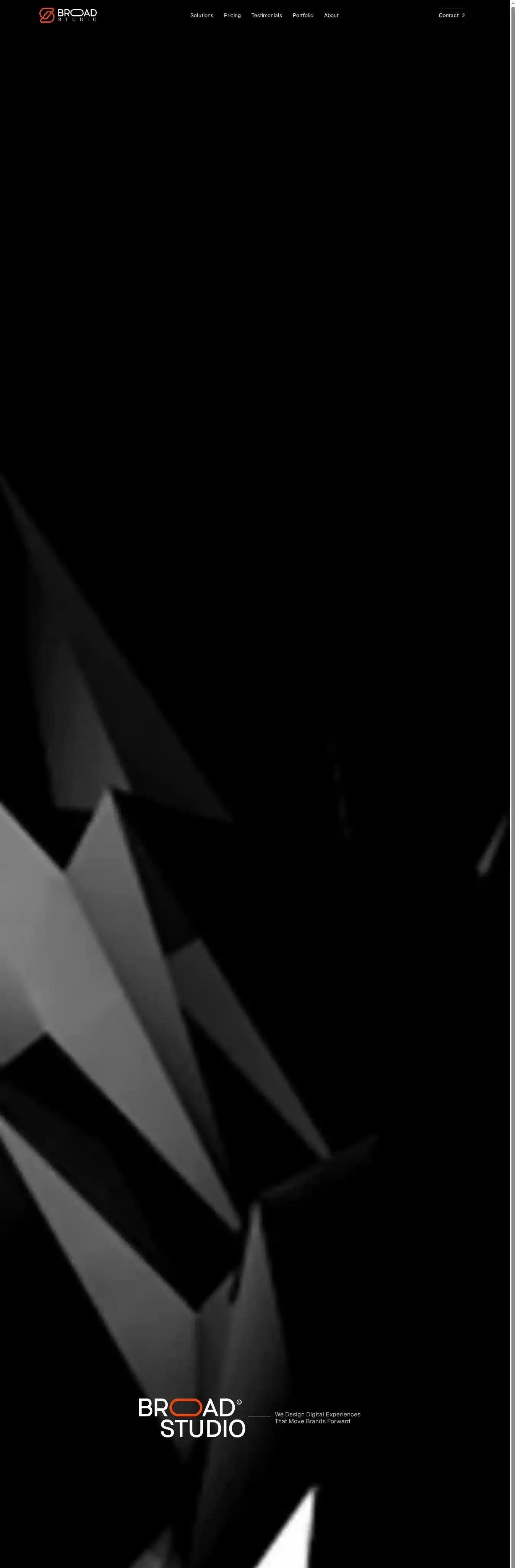 Broad Studio home page on desktop