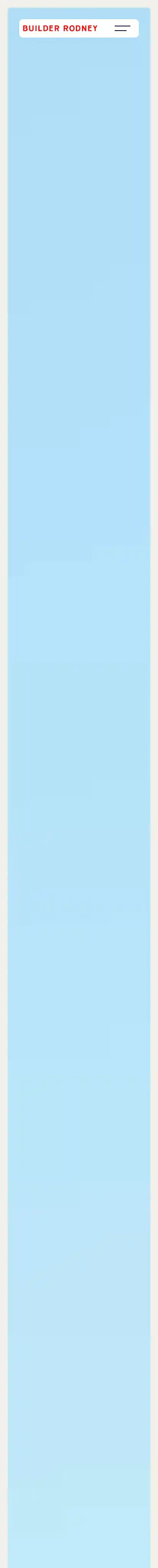 Builder Rodney home page on mobile