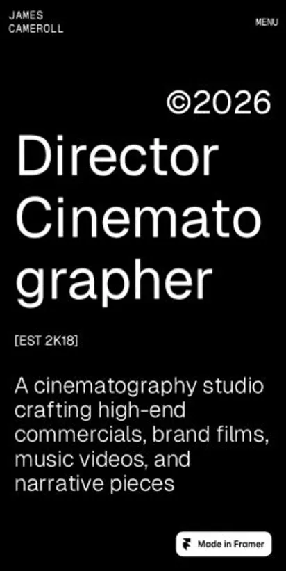 Cameroll home page on mobile