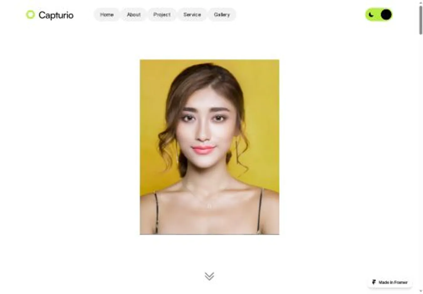 Capturio home page on desktop