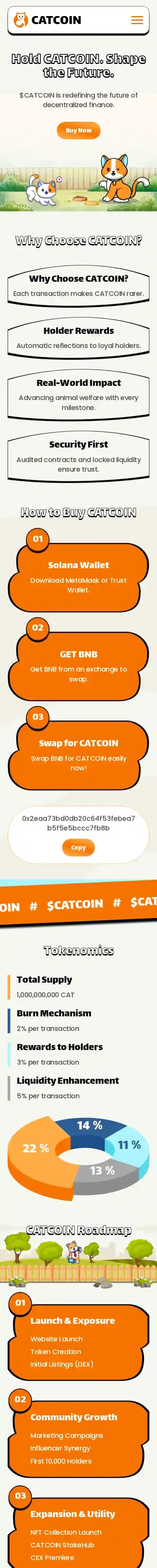 CATCOIN home page on mobile