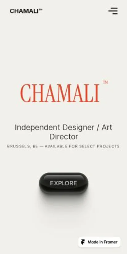 CHAMALI™ home page on mobile
