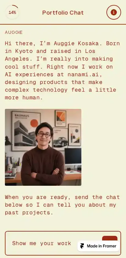 ChatFolio home page on mobile
