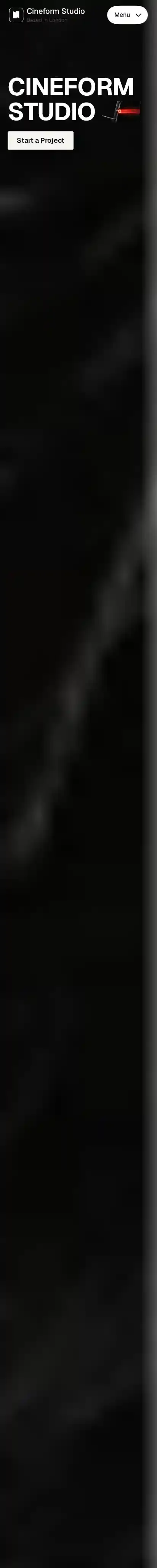 Cineform home page on mobile