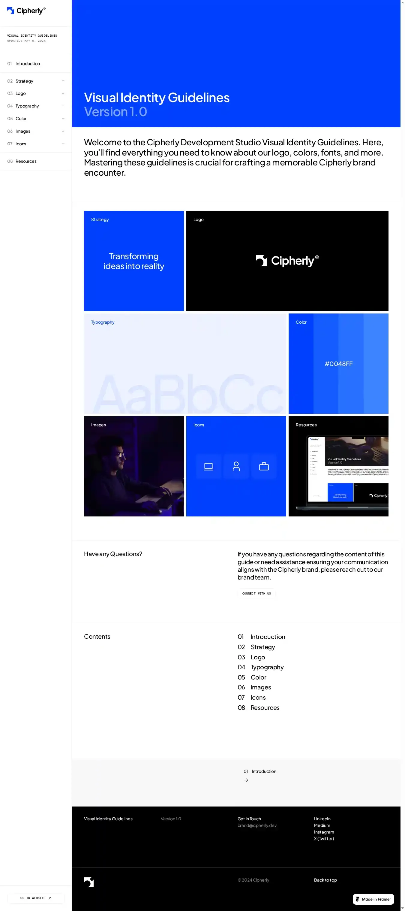 Cipherly home page on desktop