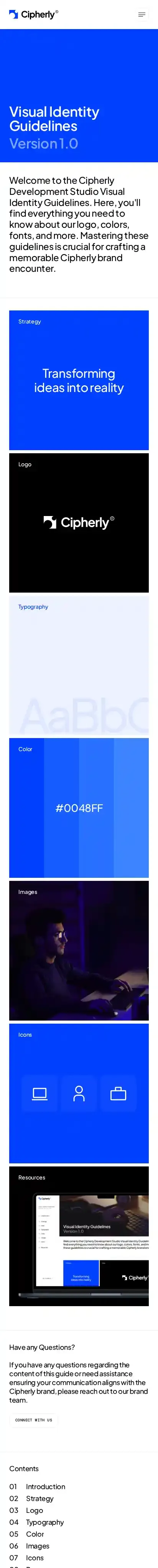 Cipherly home page on mobile