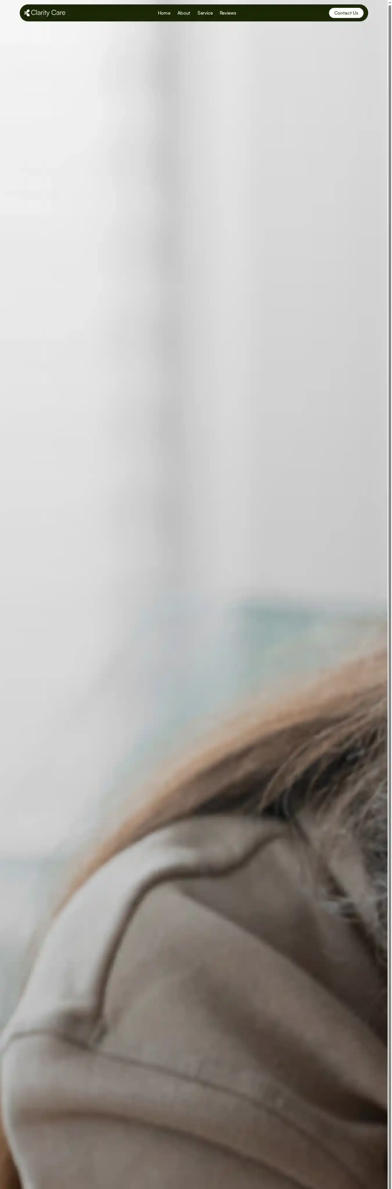 Clarity Care home page on desktop