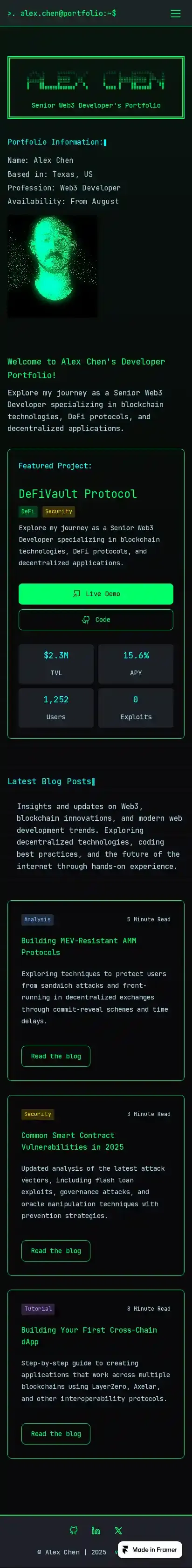 CLIfolio home page on mobile