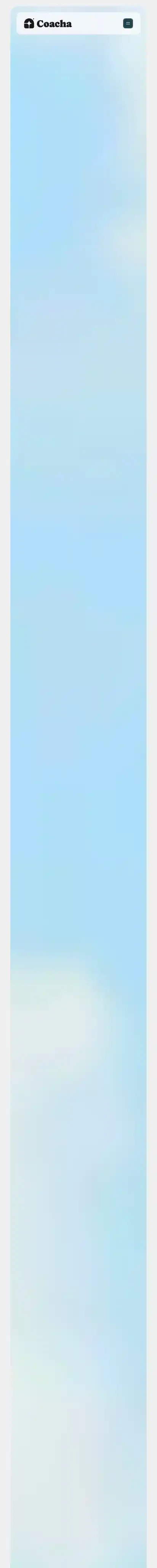 Coacha home page on mobile