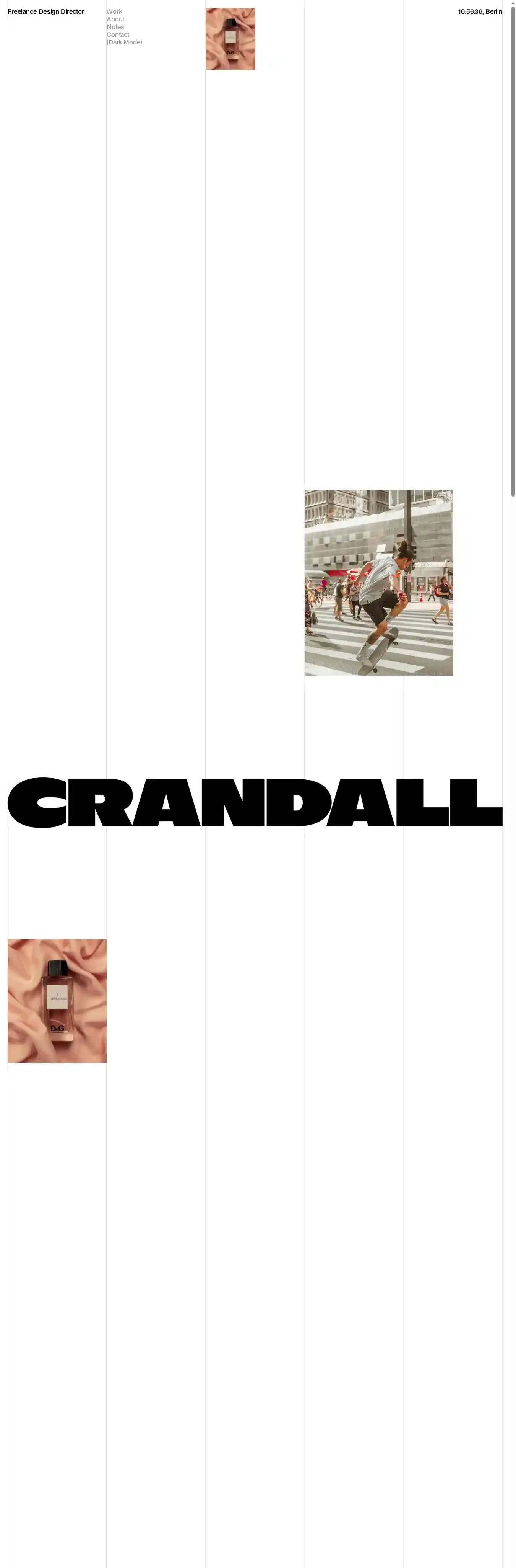 Crandall home page on desktop
