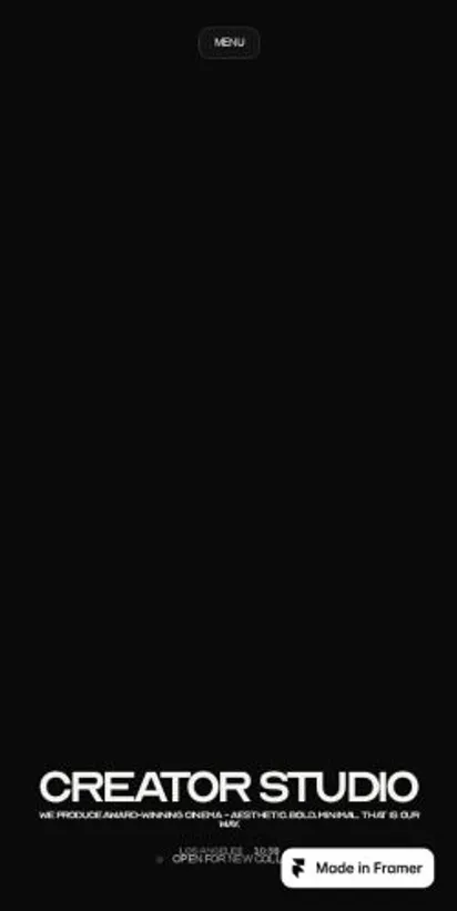 CREATOR STUDIO home page on mobile