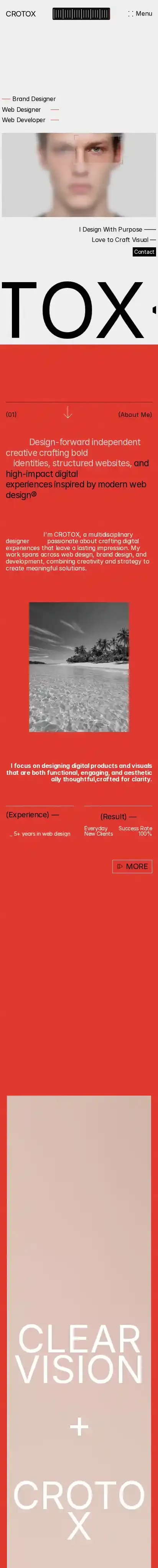 CROTOX home page on mobile
