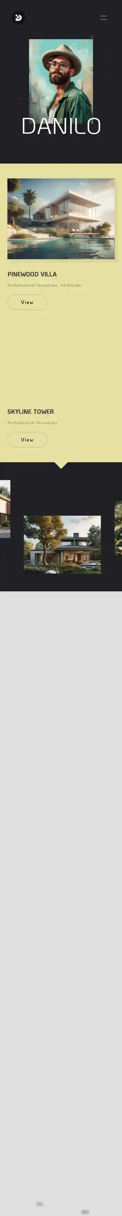 Danilo home page on mobile