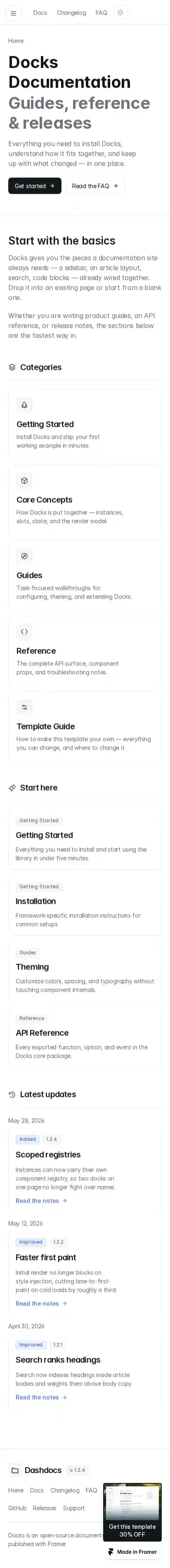 Dashdocs home page on mobile