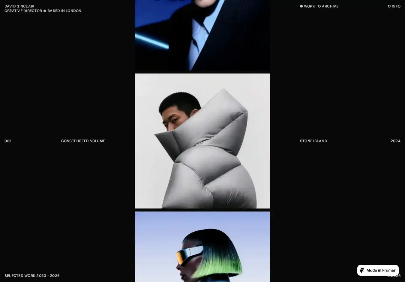 David Sinclair home page on desktop