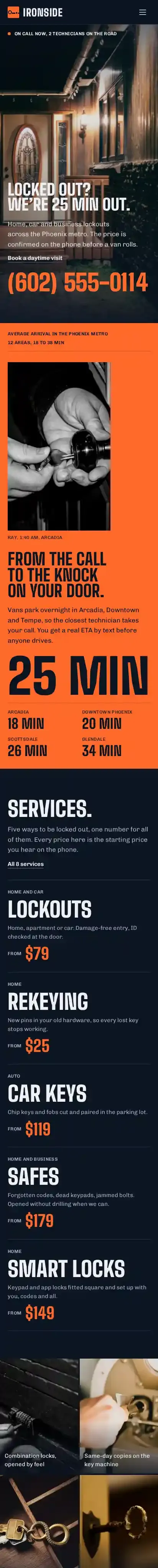 Deadbolt home page on mobile