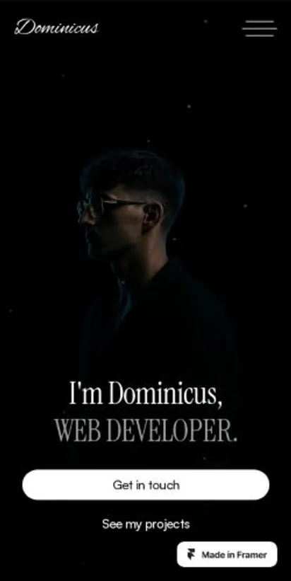 Dominicus home page on mobile