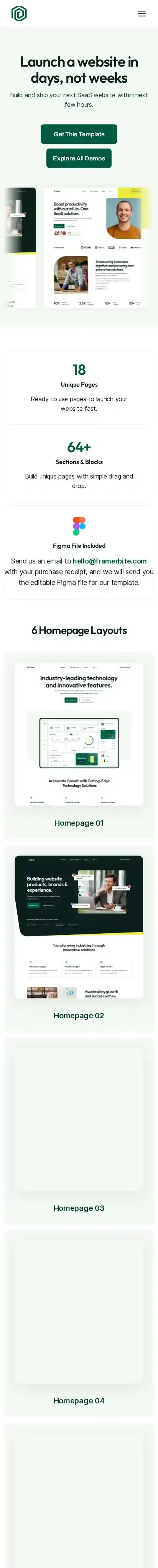 Dover home page on mobile
