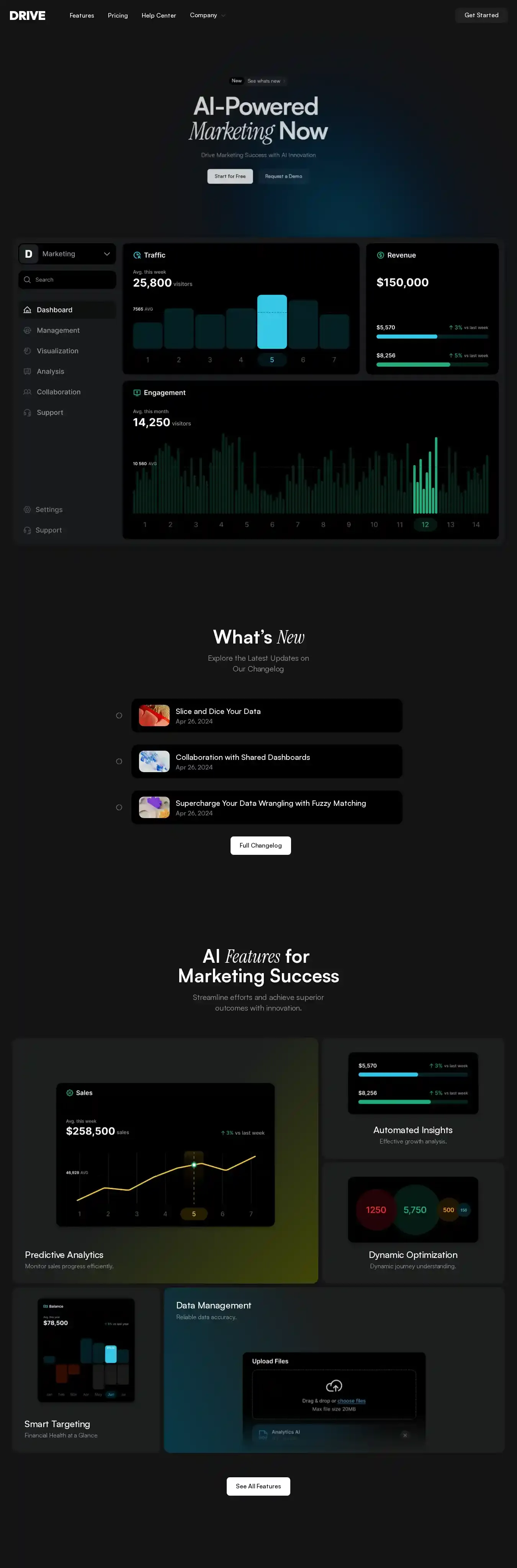 Drive home page on desktop