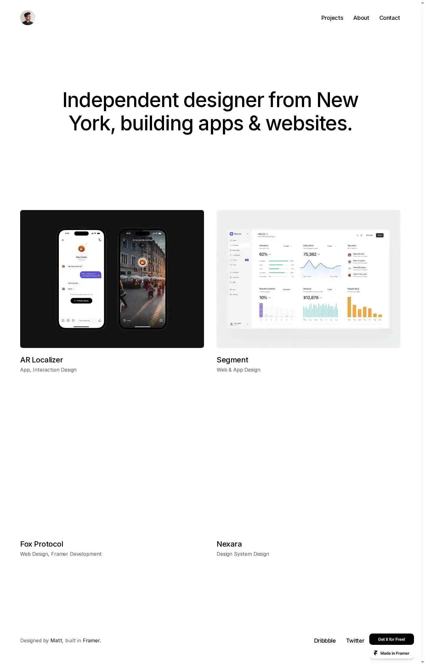 Dusk home page on desktop