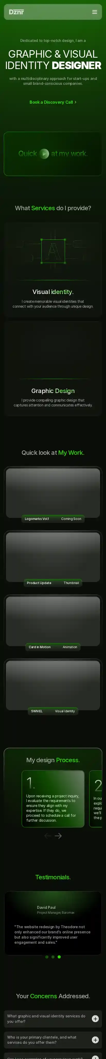 DZNR home page on mobile