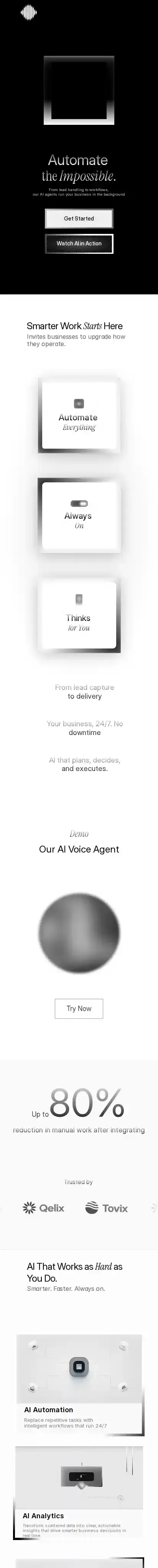 EmbedAI home page on mobile