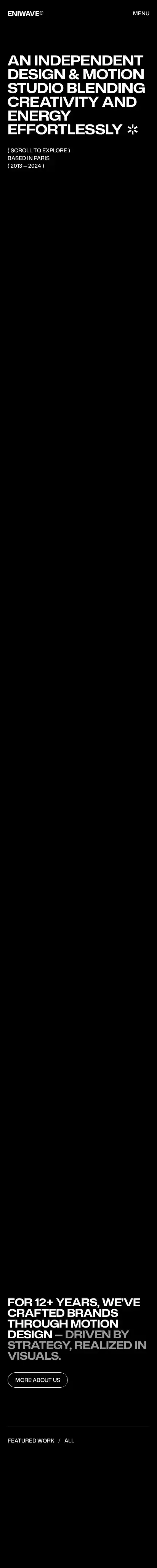 Eniwave home page on mobile