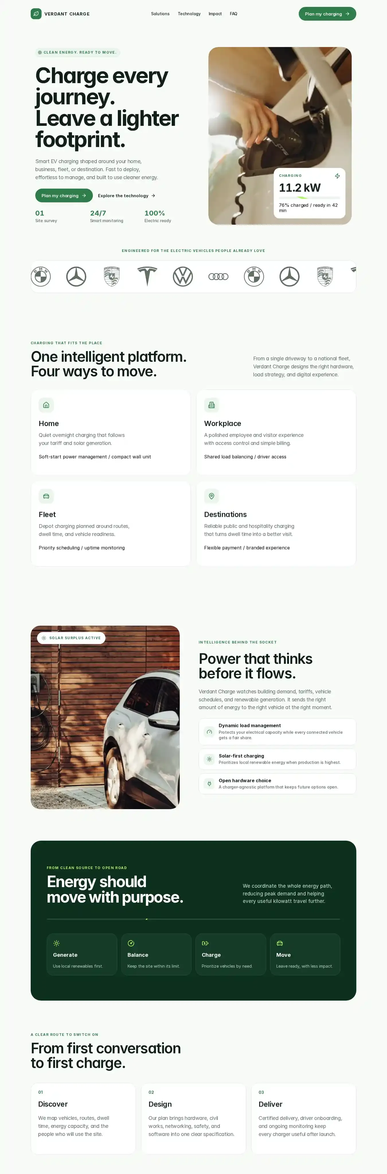 EV Chargers home page on desktop