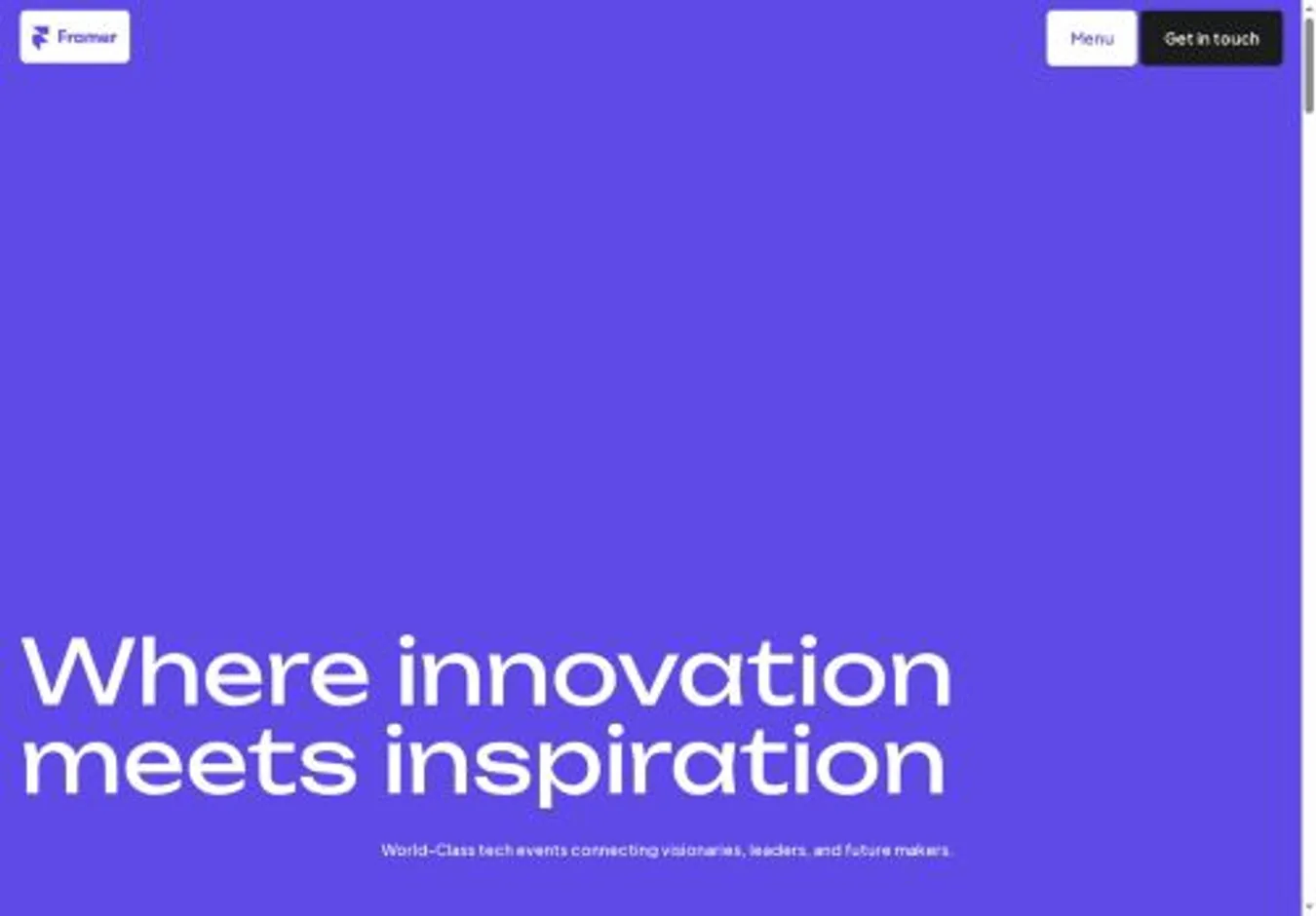 Eventas Conferences home page on desktop