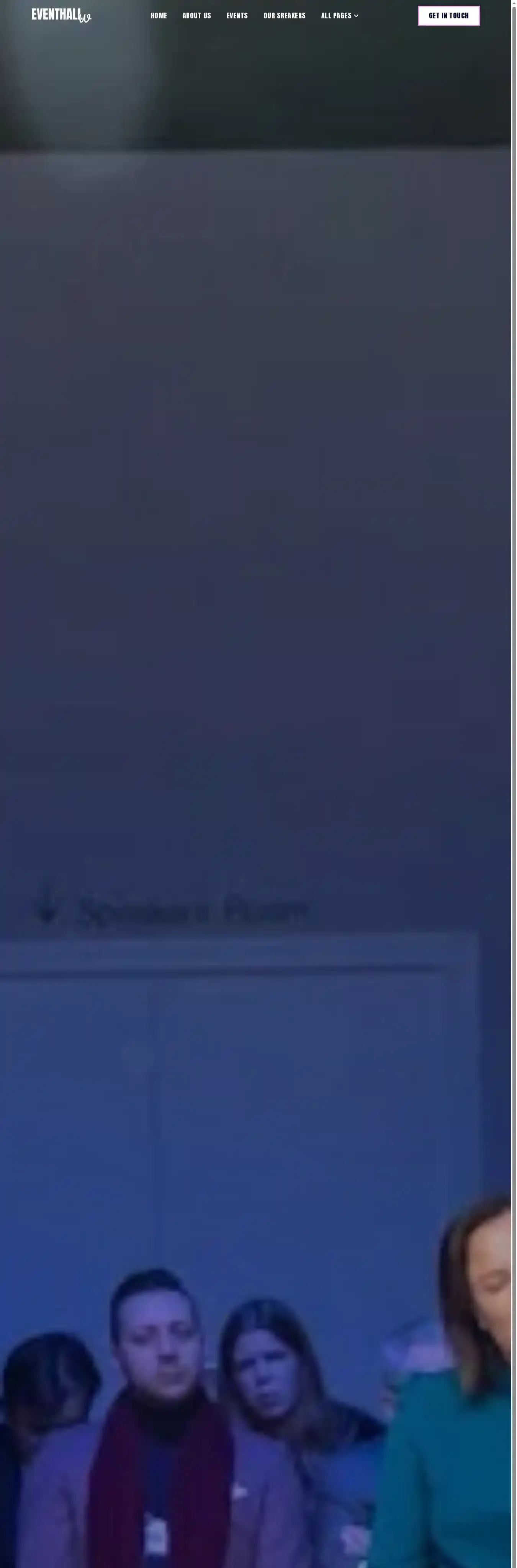 Eventhall home page on desktop