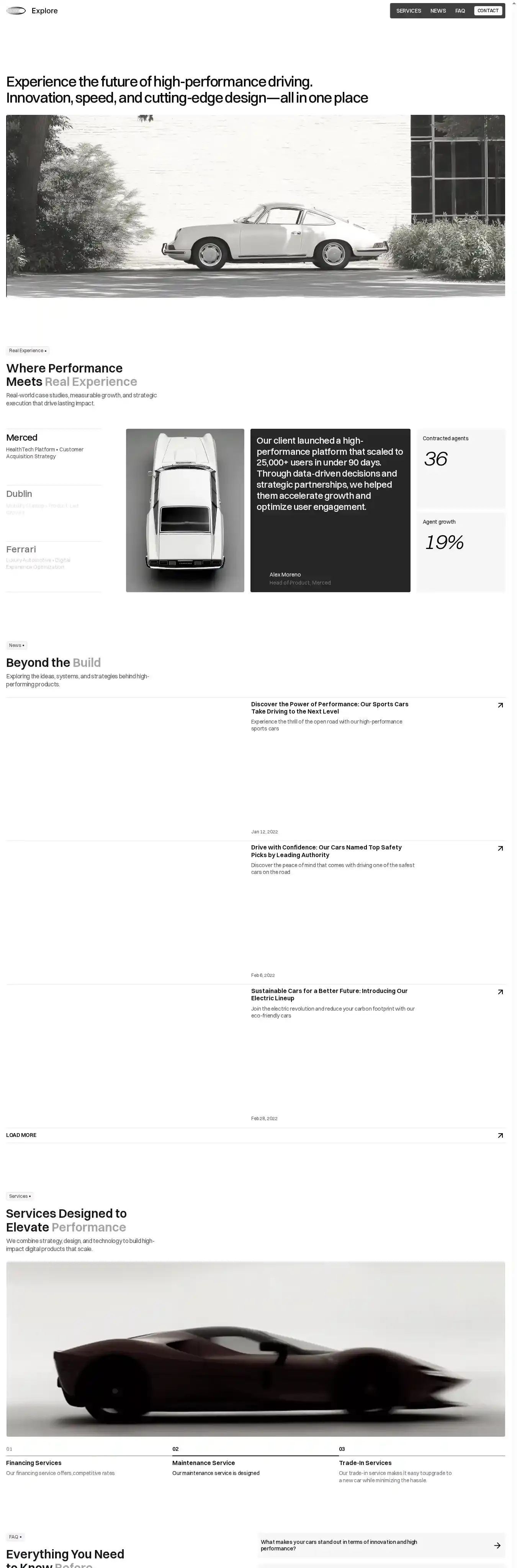 Explore home page on desktop