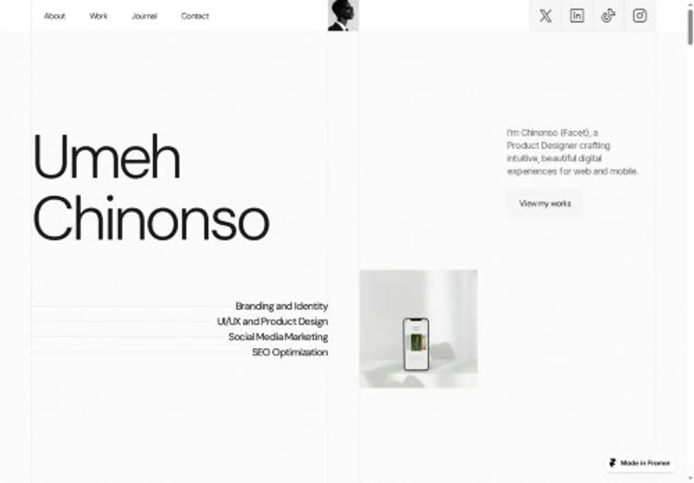 Facet home page on desktop