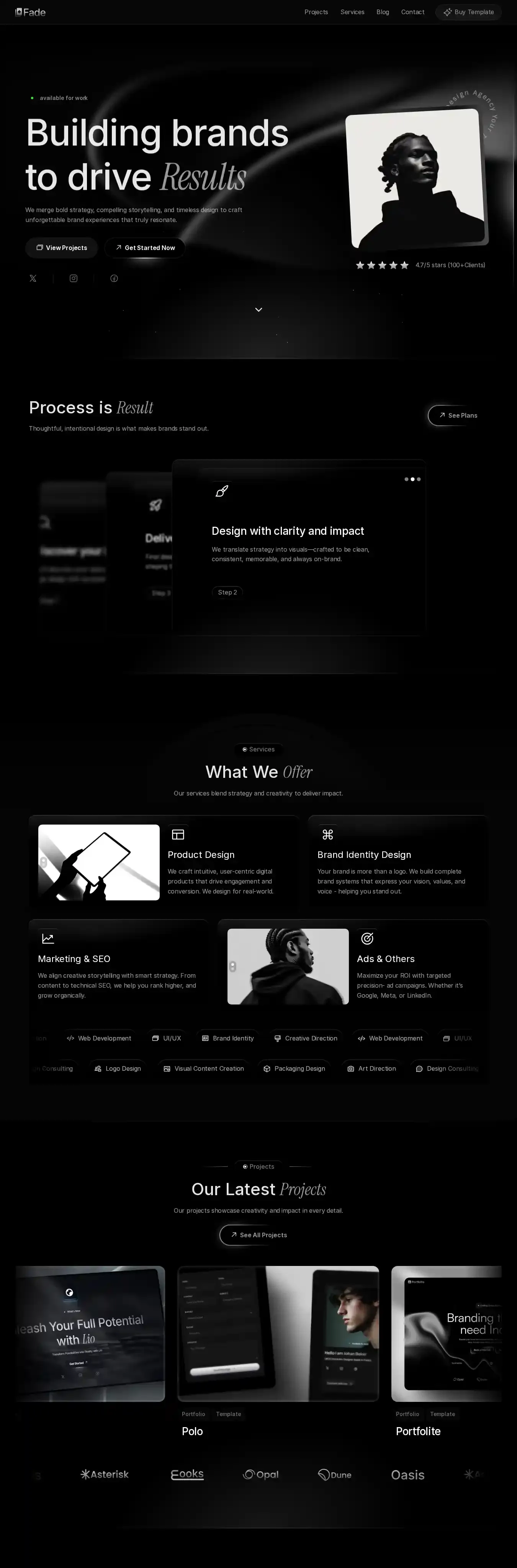 Fade home page on desktop