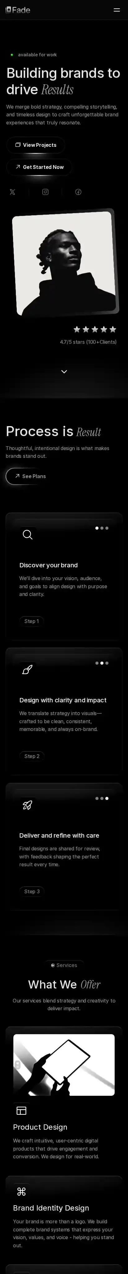 Fade home page on mobile
