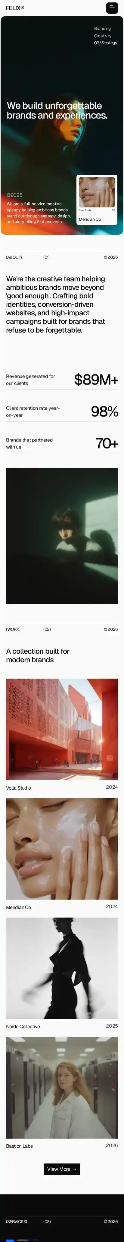 Felix® home page on mobile