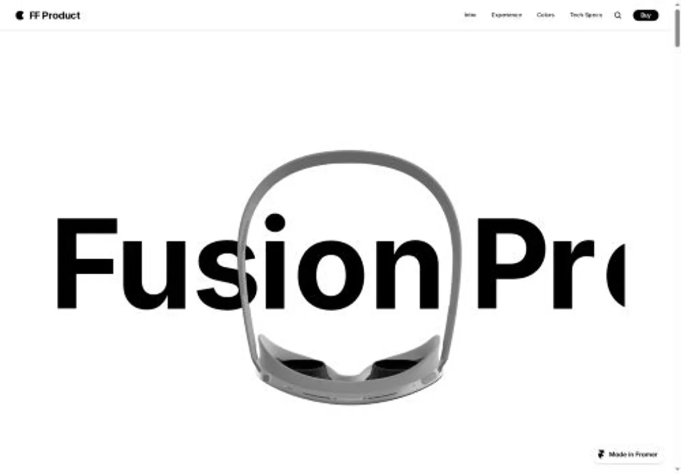 FF Product home page on desktop