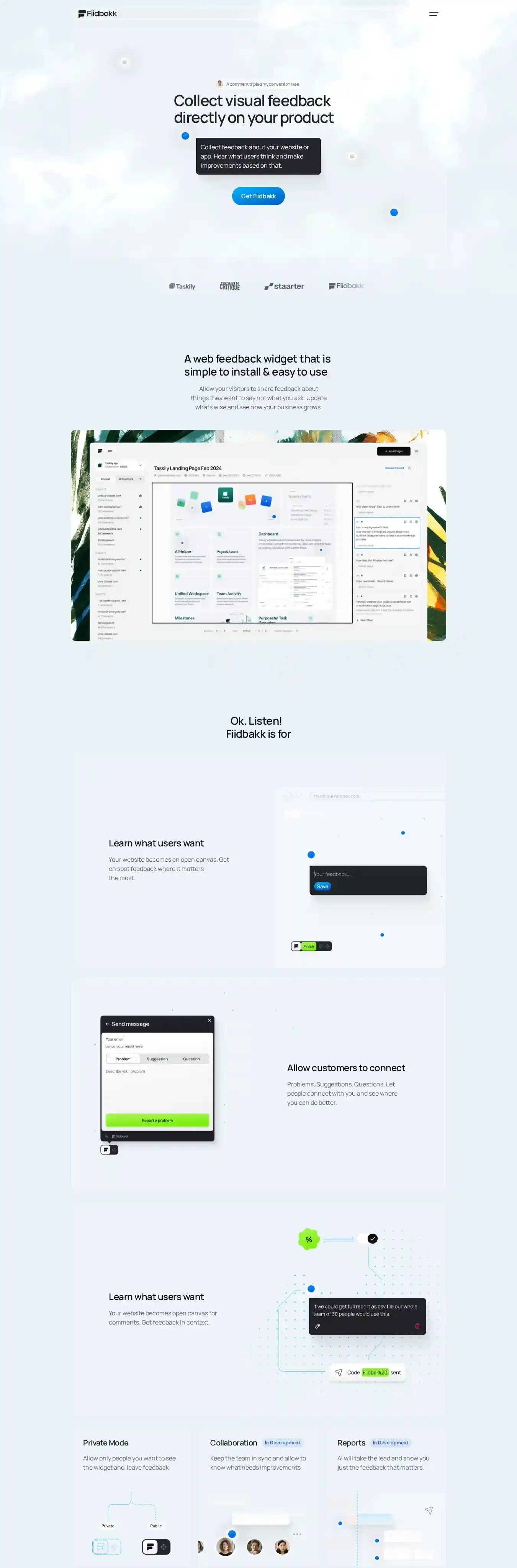 Fiidbakk home page on desktop