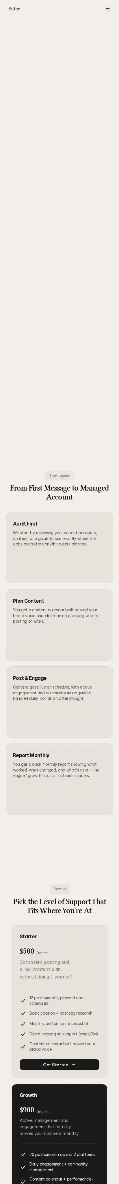 Filter home page on mobile
