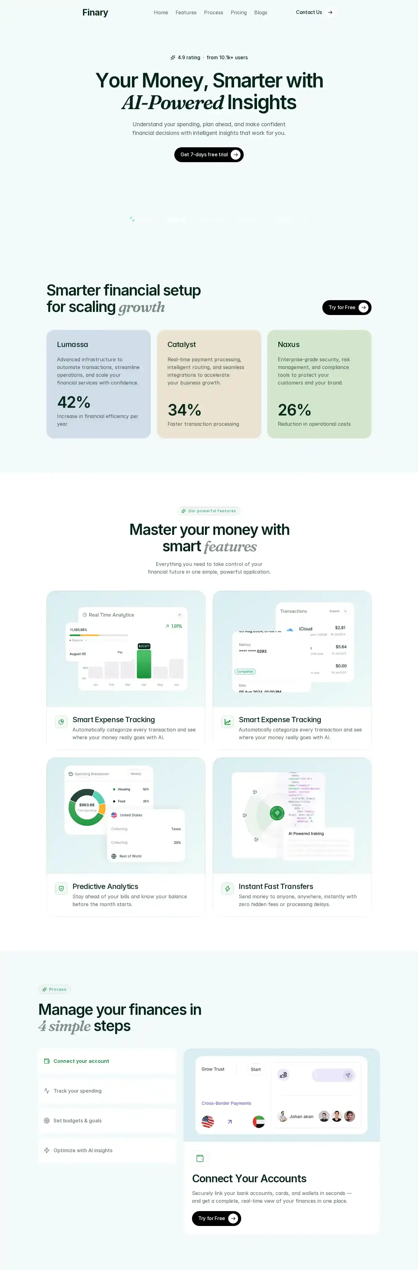 Finary home page on desktop